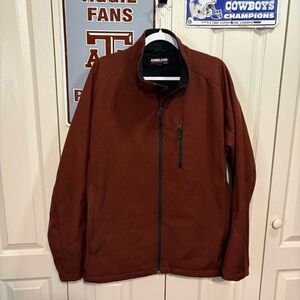 Kirkland Signature Men's Softshell Full-Zip Jacket in Rust Brown